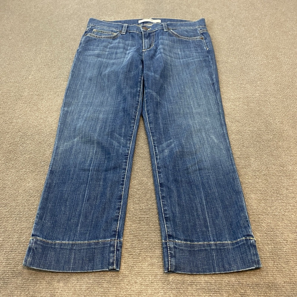 Joe's Jeans Womens Size 27 Slit Hem Kicker‎ Crop Blue Denim Stretch Fits 29x23